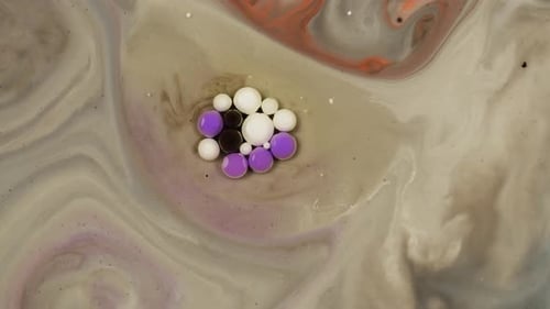 Abstract Macro Liquid Art with Colorful Fluid Orbs