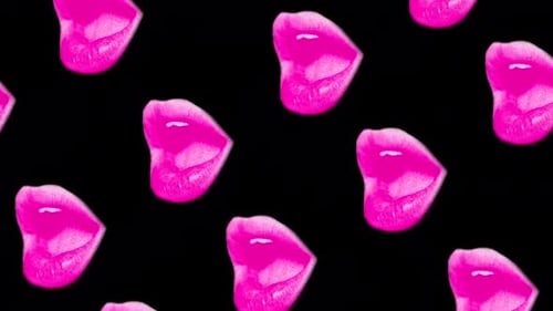 Modern Trendy Background with Open Mouth or Lips on a Black Background