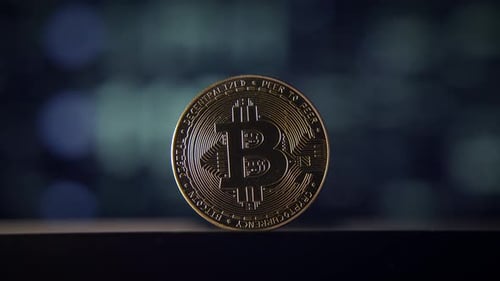 Bitcoin Cryptocurrency Digital Numbers on Dark Background