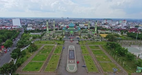 Rio, 12 November 2016, Aerial view of the grand mosque panorama