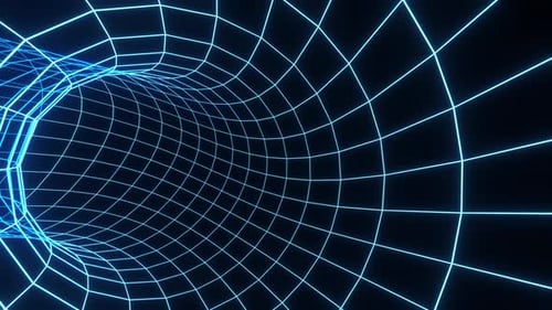 Loopable Infinity Ai Glowing Tunnel with Blue Lights