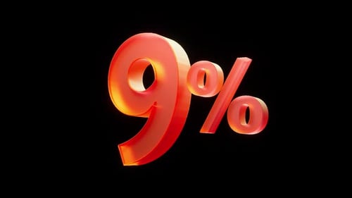 Translucent 3D Percentage Number Reveal Animation