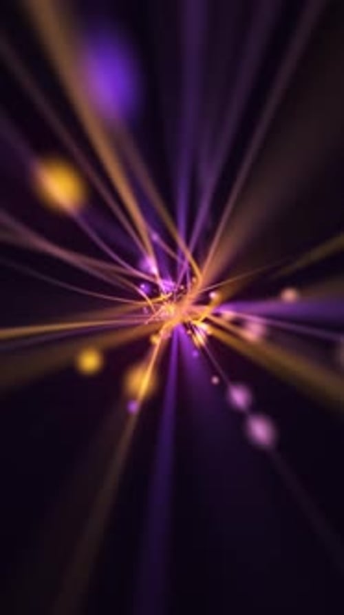 Vertical Video - Fiber Optic Data Stream Light Beams and Particles Technology Background