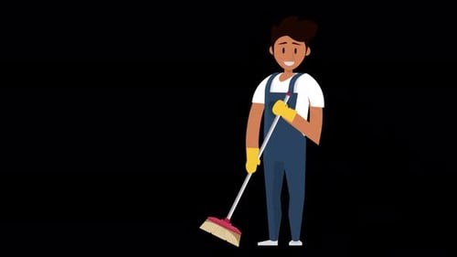 2D Character Cleaning Service Alpha Channel 4K