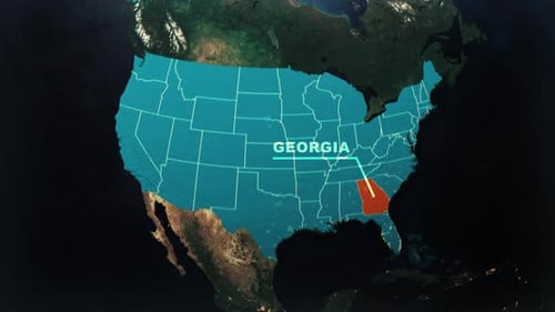 Animated Global Map Zoom to United States State Highlight