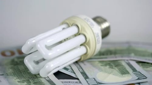 Energy Efficient Light Bulb on United States Currency