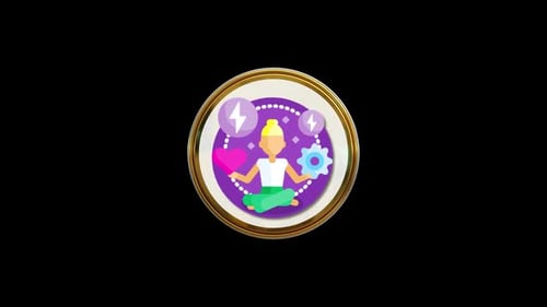 Animación en bucle de iconos del círculo de gestión del estrés