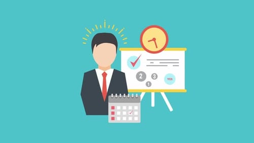 Office Worker Task Planning 2D Motion Graphics Animation