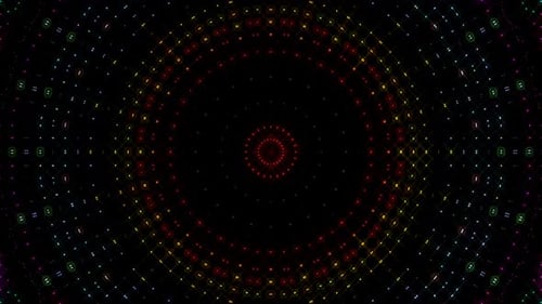 Abstract background moving stripes and flashing with shining light dots. Animation with circles