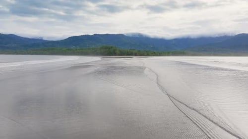Captivating Aerial View of Uvita Beach at High Tide Costa Ricas Coast
