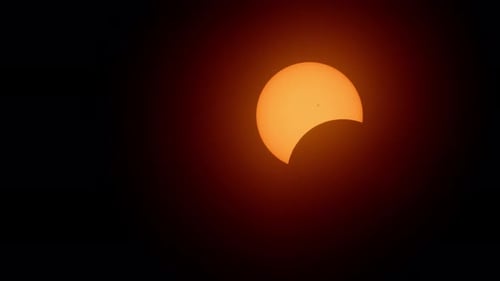 Partielle Sonnenfinsternis Goldener Halbmond Halifax Nova Scotia Kanada