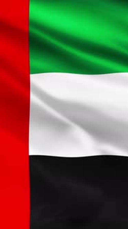 United Arab Emirates Flag Waving Seamless Loop Animation