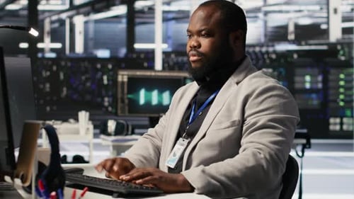 Joyous Data Center Software Developer Delighted After Solving All Computer Bugs