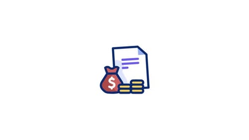 Financial Investment and Business Growth Flat Design Icon