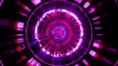 Purple And Red Circles Tunnel Vj Loop Background HD