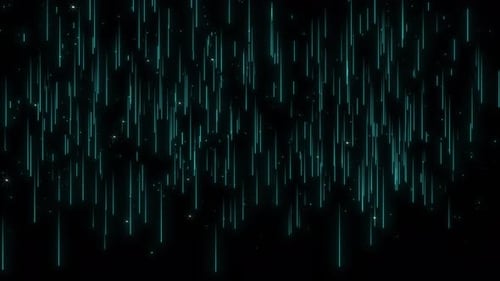 Abstract Digital Rain Falling Blue Lines Background Loop