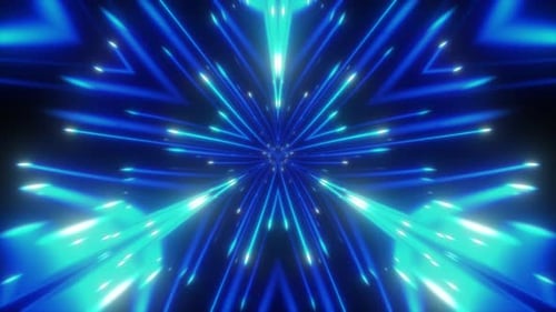 Futuristic Glowing Blue Lines Abstract VJ Loop Background