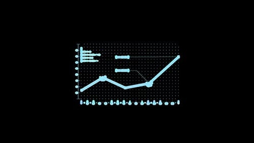 Coleção de interfaces: loop principal contínuo de animação de um gráfico em uma tela pontilhada exibindo var