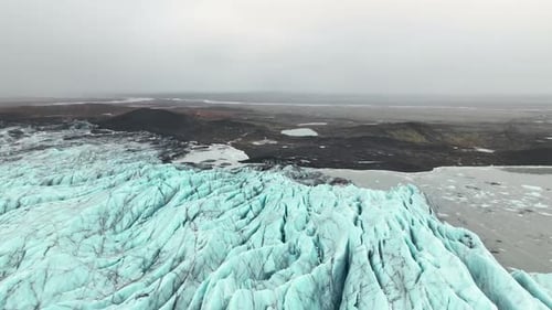 Svinafellsjokull Glacier In Vatnajokull, Iceland - Aerial Drone Shot