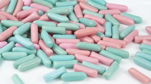 Colorful Pink and Blue Candy Pile Close-up