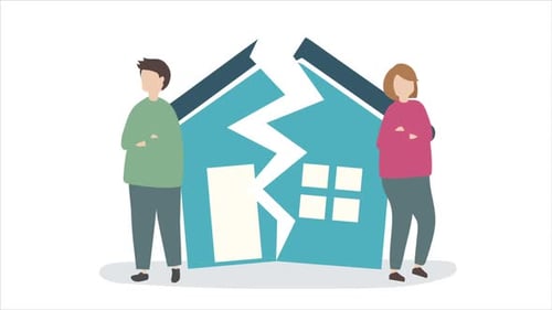 Animated Illustration of Relationship Conflict and Broken Home