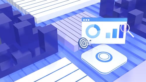 Modern Business Data Analysis Isometric 3D Animation