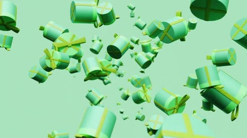 Abstract Animated Gift Boxes Falling for Celebrations Background
