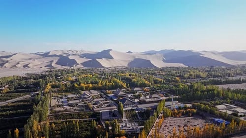 aerial view of the beautiful crescent moon spring
