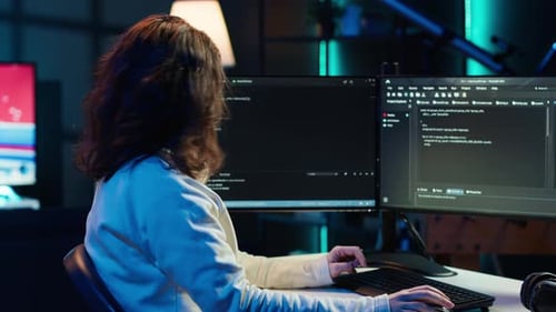 Remote-IT-Mitarbeiter, die auf der Tastatur tippen, erhöhen die Datensicherheit