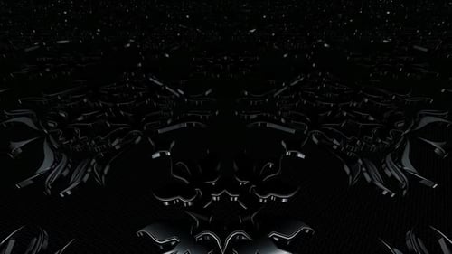 Dark Futuristic Abstract Reflective Shapes Looping Background