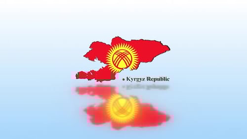 Kyrgyzstan Map Reveal with Flag Animation
