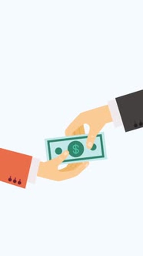 Flat Design Animated Hands Money Exchange
