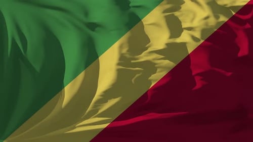 Republic of Congo Flag Waving in Slow Motion