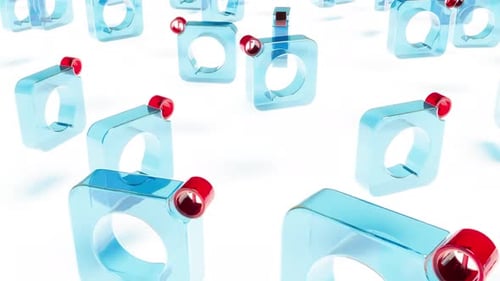 Blue Glass Bubble Speech Red Number on White Bg Able to Loop Endless