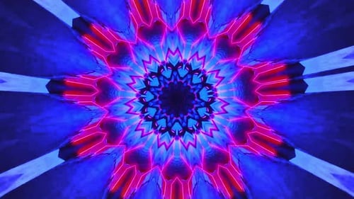 Abstract Neon Geometric Tunnel Kaleidoscope Loop Background