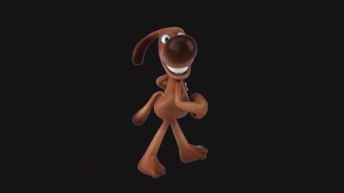 Fun 3D cartoon dog walking (with alpha channel)