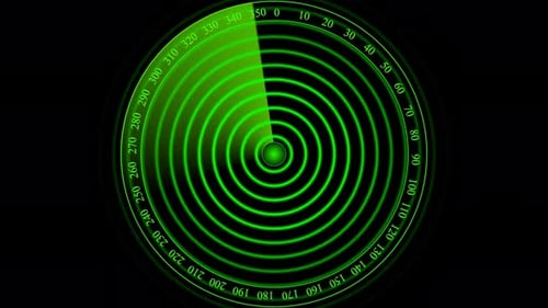 technology radar scanning Hud animation ,interface sonar radar screen 4k video radio wave circle