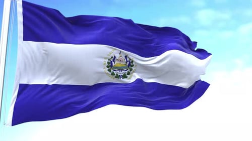 Realistic El Salvador Flag Waving Animation
