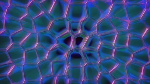 Abstract Iridescent Geometric Cell Pattern Loop Background