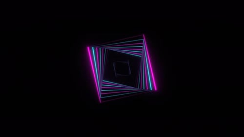 Cyan And Pink Neon Beams Glowing Background Vj Loop In 4K