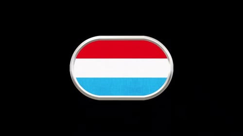 Luxembourg Flag Button Rotating 3D Animation