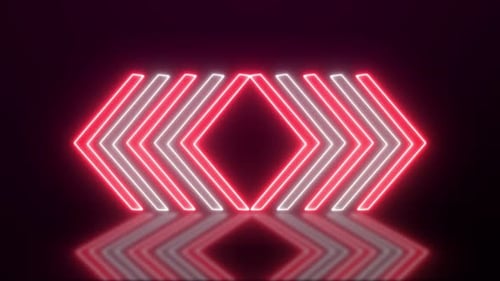 Red White Neon Geometric Looping Background