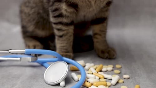 Tabby Cat Paws by Pills and Stethoscope