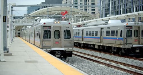 Denver, Colorado/États-Unis - 11 avril 2019 : arrêt du train de Denver City