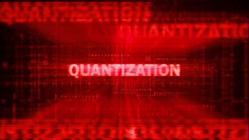 Quantization Word With Futuristic Hud Screen