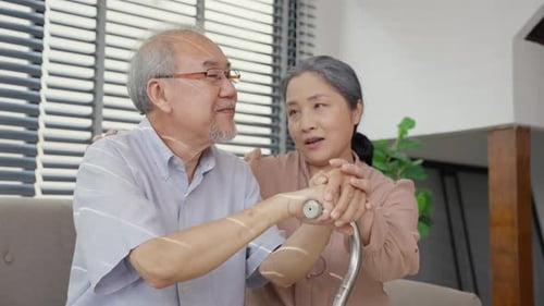 Senior Couple Sharing a Loving Moment at Home