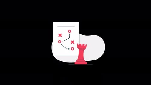 Vídeo de animación sobre el concepto de estrategia empresarial: transparente
