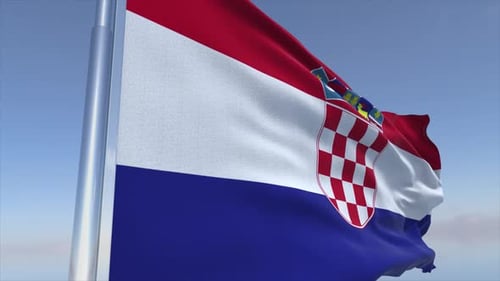 Croatia Flag Background Broadcast Ready 4K