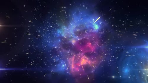 Blue Galaxy Particles Falling Down Animation