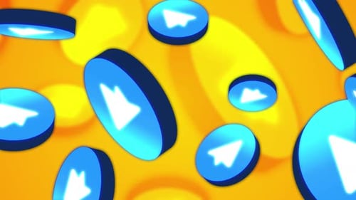 Looping 3D Paper Plane Message Icons Background